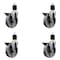 Service Caster 5'' Semi Steel Swivel 1-7/8'' Expanding Stem Caster Set with Brake, 4PK SCC-EX20S514-SSS-PLB-178-4 - alternate 1